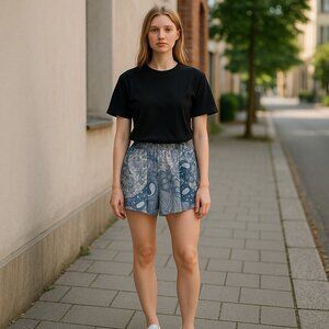 Altard State Animal Print Smocked Waist Tiered Mini Skirt Size Small Lightweight